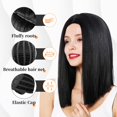 thumbnail image 3 of pitrice Black Authentic And Stylish Short Bob Wig For All Occasions Short Bob Wigs Hairnet And Wig Cap 1Set, 3 of 6