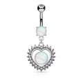 thumbnail image 1 of Heart Belly Button Ring Gillter Opal 14g, 1 of 6
