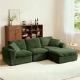 thumbnail image 6 of 108" Cloud Couch for Living Room, Modular Sectional Sofa with Plush Corduroy L Shaped Comfy Upholstered Couches with Deep Seat, No Assembly Required, Green, 6 of 9