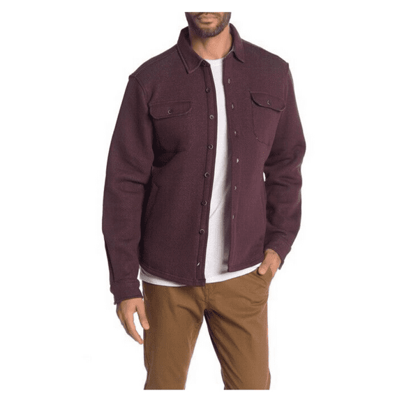 $118 Tailor Vintage ,Fleece Lined Shirt Jacket,RASPBERRY FUDGE HEATHER, Sz XL
