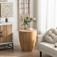 thumbnail image 3 of 21" Vintage Bucket Shaped Coffee Table, Round Coffee Table with Storage for Living Room, Rustic Cocktail Table with Lid, End Side Table for Dining Room, Natural Wood Grain, 3 of 9