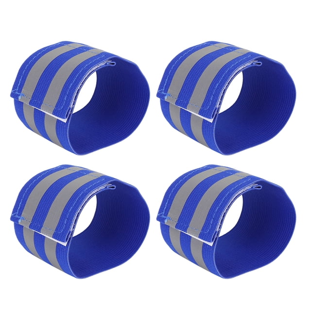 4 uds Reflectante Bandas para Muñeca Ciclismo Reflectante Cinta Correa Azul