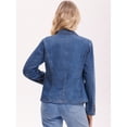thumbnail image 4 of DARING DIVA Women's Notched Lapel Long Sleeve Button Fitted Blazer S Blue, 4 of 7