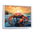 thumbnail image 2 of Designart "Guardian Geometric Crab Coastal painting" Animals Floater Framed Canvas Wall Art, 2 of 7