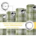 thumbnail image 6 of Sage Green Plaid Blackout Curtains for Bedroom/Living Room, Thermal Insulated Kitchen Curtains, Modern Art Checkered Farmhouse Grommet Darkening Window Treatment Drapes 42"x63"x2, 6 of 8