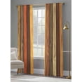 thumbnail image 4 of Farmhouse Orange Brown Sheer Curtains 96 Inch Length 2 Panels Set, Retro Vintage Wood Voile Window Treatment Semi Sheer Long Curtains Drapes for Bedroom/Living Room/Kitchen 52"x96"x2, 4 of 7