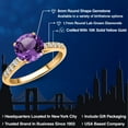 thumbnail image 2 of Gem Stone King 10K Yellow Gold Purple Amethyst and Lab Grown Diamond Engagement Ring for Women | 1.90 Cttw | Round 8MM | Gemstone February Birthstone | Size 7, 2 of 6