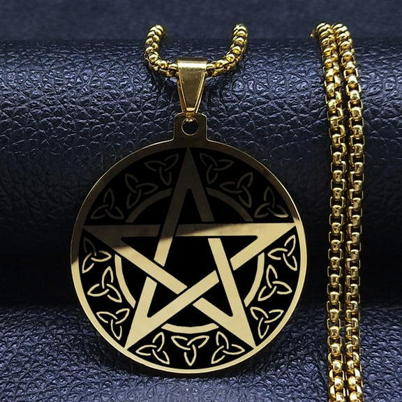 Trinity Knot Symbol Necklace Stainless Steel Women Men Wicca Necklaces Jewelry