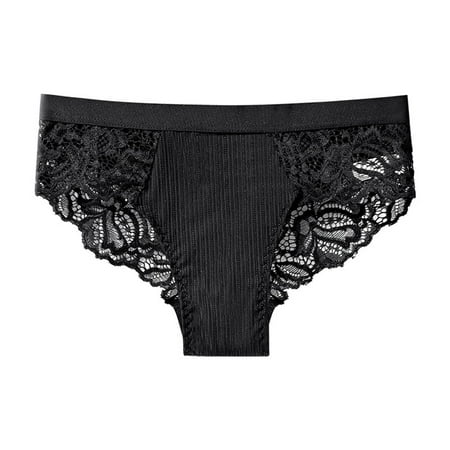 

huanledash Hollow Seamless Elastic Waist Women Panties Floral Lace Stitching Mid-Rise Sexy Briefs Female Clothing