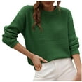 thumbnail image 2 of Ichuanyi liquidación de mujeres moda casual sólido de color sólido tejido de manga larga tops de cuello redondo ICHUANYI WER202308242366, 2 of 7