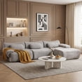 thumbnail image 6 of 118" Modular Cloud Sectional Sofa with Ottoman, Curved Modern Couch with Deep Seat, Compression Fabric Sectional Sofa for Living Room, Light Gray, 6 of 8