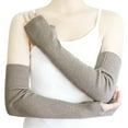 thumbnail image 1 of Calentadores de brazos sin dedos para mujer, guantes elásticos de invierno, guantes acrílicos, guantes extralargos de 50cm, 1 of 6