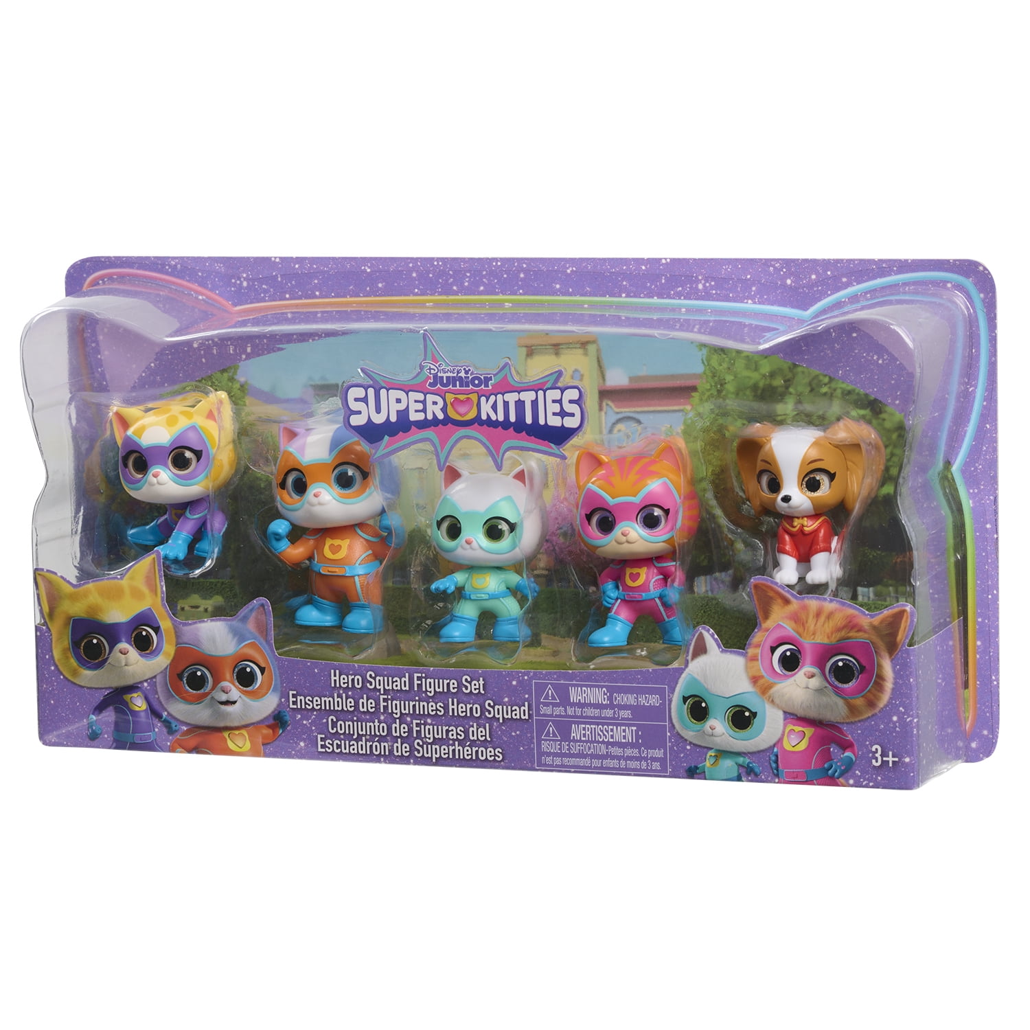 Disney Junior SuperKitties Hero Squad 5-Piece Figure Set, Kids Toys for Ages 3 up