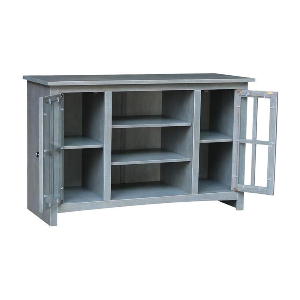 Entertainment/TV Stand with Open Shelves and 2 Doors in Gray - 48" Height