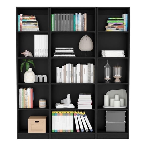 FM FURNITURE Tatum Ensemble de Salon 3 Pcs Bois d'Ingénierie Noir