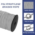thumbnail image 3 of 3/16 Inch Polypropylene Rope Braided Ropes, 328ft Nylon Rope Light Grey, 3 of 6