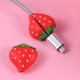 thumbnail image 3 of 3PCS Funda protectora de enrollador de cable de diseño de fruta Protector lindo de línea de datos Cubierta de manga protectora de cable de auriculares encantadora (Fresa), 3 of 5