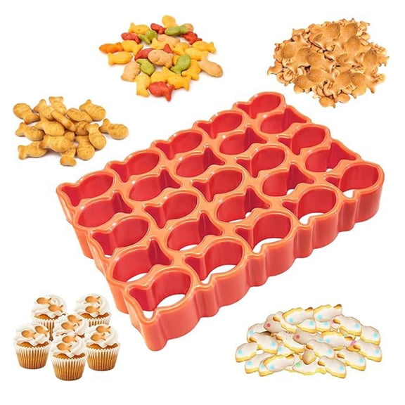 Gold Fish Cracker Cookie Cutter, 25 Fish-Shaped Molds In 1, Small Cookie Cutters, Mini Cookie Cutters, Animal Cracker Cookie Cutters - Perfect for Baking Enthusiasts