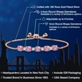 thumbnail image 2 of Gem Stone King 2.95 Ct Round Pink Created Sapphire 18K Rose Gold Plated Silver Tennis Bracelet for Women, 2 of 5