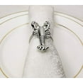 thumbnail image 2 of Fennco Styles Coastal Lobster Metal Napkin Rings, Set of 4 - Silver Napkin Holders for Home Décor, Nautical Themed, Dining Table, Banquets and Special Occasions, 2 of 4