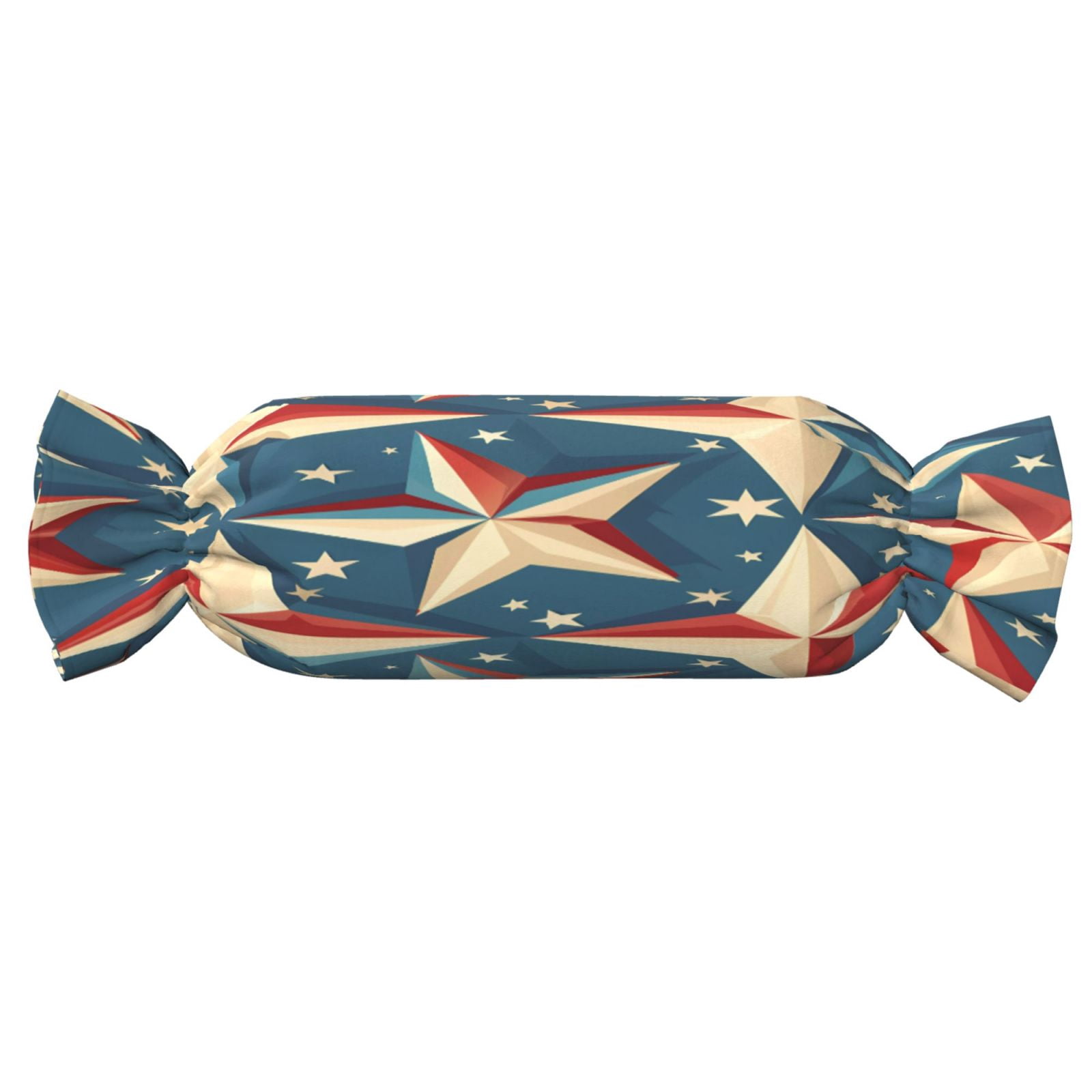 Candy Throw Pillow Travel Cervical Pillow Cylindrical Neck Body Cushion With Insert For Bed Couch Home Decor 9.8x24.4in Independence Day Theme Elements Star (7)