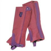 Tough-1 Childs Half Chaps 12-14 Coral/Lavender