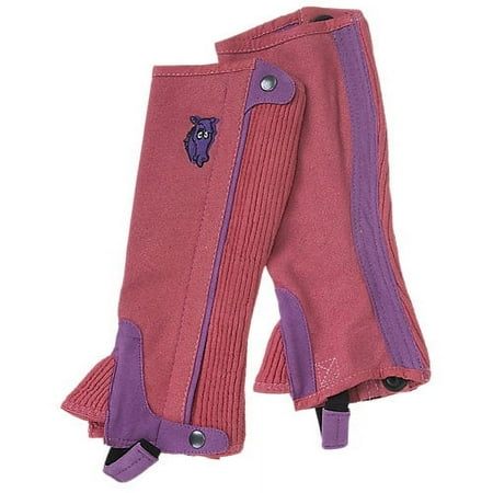 Tough-1 Childs Half Chaps 12-14 Coral/Lavender