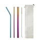 thumbnail image 1 of Pajitas cortas y finas de acero inoxidable dobladas para copas de cóctel, niños, tazas pequeñas, 1 of 6