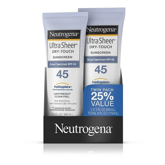 Neutrogena Ultra Sheer Dry-Touch Sunscreen Lightweight SPF 45, Pack of 2