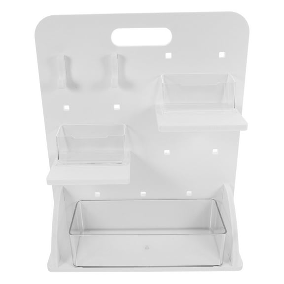 SEWCHICS Vertical Storage Pegboard Organizer White 1 Set 14.5x11.8x3.9in