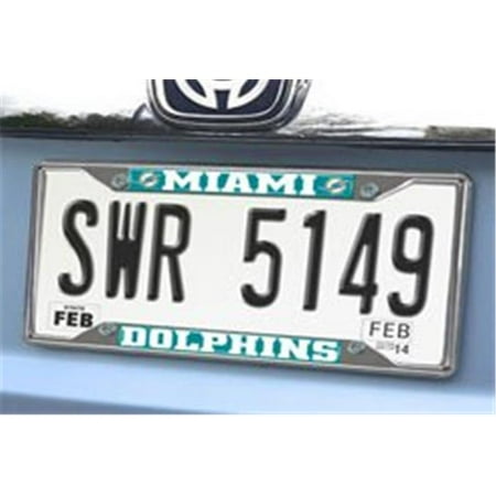 Fan Mats 15039 6 25 X 12 25 In Miami Dolphins Car Truck Chrome