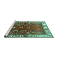 thumbnail image 2 of Ahgly Company Machine Washable Indoor Square Persian Turquoise Blue Traditional Area Rugs, 8' Square, 2 of 4
