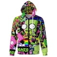 thumbnail image 6 of Invader Zim Zip-Up Hoodie Pullover Hooded Long Sleeve Sweatshirts Tops Blouse with Pocket for Mens Womens, 6 of 8