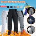 thumbnail image 6 of Adult Waterproof Snow Pants Mens Womens Winter Thicken Warm Skiing Snowboard Pants with Detachable Strap Overall White L, 6 of 6