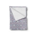 thumbnail image 2 of Abstract Soft Flannel Fleece Throw Blanket, Layout of Concentric Squares and Stripes Drawn by Hand, Cozy Plush for Indoor and Outdoor Use, 50" x 60", Eggshell Lilac, by Ambesonne, 2 of 5