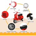 thumbnail image 2 of Uenjoy 6V Kids Ride On Electric Motorcycle Vespa Battery Powered Motor Bike with Auxiliary Wheels, LED Lights, Music, Loud Horns, Rearview Mirror, For Ages 3-6 - PX150 Red, 2 of 5
