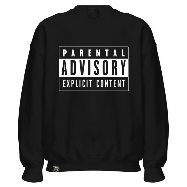 Sudadera Negra Sin Gorro Chica Parental Advisory