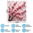 thumbnail image 2 of Pink Cherry Blossoms on Checkered Background Dishwasher Magnet Cover Decorative Sticker for Home Cabinet Kitchen 23" x26", 2 of 5