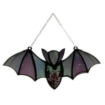 Hangs - Household Pendant - Halloween Bat Stained Glass Suncatcher Window Hanging Acrylic Wall Art Suncatcher Decoration Festival Colorful Bat Home House Venue Arrangement Props 1Pc - 1X Bat Ornament
