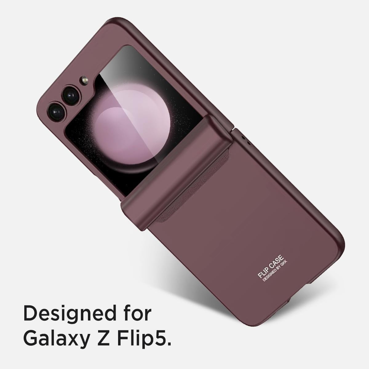 Case for Samsung flip 5 case with Hinge Protection, Galaxy Z Flip 5 Case Screen Protector Slim Folding Free Anti-Drop Shockproof Magnetic Hinge Case for Galaxy Z Flip 5 Case (Wine)
