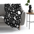thumbnail image 4 of Star Moon Black and White Blanket, Soft Blankets Flannel Bed Throw Cozy Lightweight Plush Gifts for Women Men Boys Girls Sofa Couch Bedroom Living Rooms Warm All Season, Home Decor, Small 50"x40", 4 of 6
