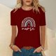 thumbnail image 2 of Moda para mujer Tops Funny Printe CasualFit Camisetas Blusa Estampado Camisa Fridja  bn2963, 2 of 5