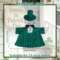 thumbnail image 3 of St. Patrick's Day Goose Outfit, Porch Goose Spring Outfit, Seasonal Lawn Goose Costume Fits Large 23" H Statue, Party Outdoor Garden Patio Yard Lawn Art Decor, 3 of 9