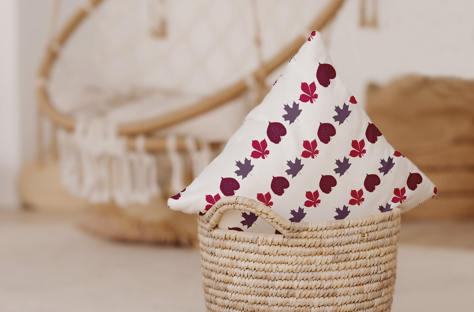 20" x 20" Simply Daisy Leaf Stripe Polyester Accent Pillow, Plum Qty 1