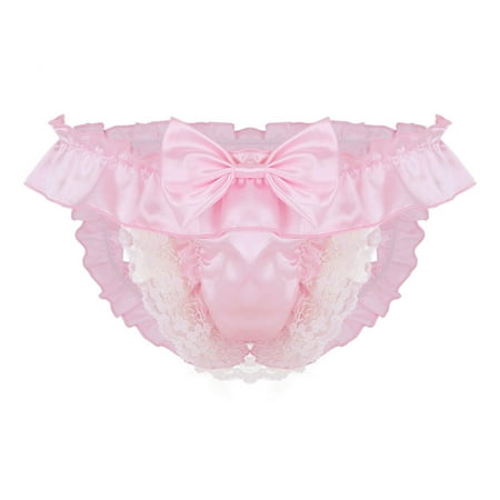 

QWANG Sexy Mens Lace Briefs Open Butt Low G-string Thong Underwear Panties