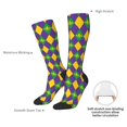 thumbnail image 4 of Honeii Mardi Gras Print Long Socks,Novelty Design Socks Gift for Men and Women,Crew Socks,Calf Socks, 4 of 6