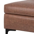 thumbnail image 6 of Rebecca 36 inch Wide Rectangular Coffee Table Storage Ottoman with Lift Up Lid in Distressed Saddle Brown Vegan Leather, 6 of 13
