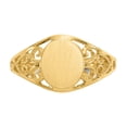 thumbnail image 5 of Solid 14k Yellow Gold Filigree Engravable Monogram Signet Ring Band Size 5, 5 of 6