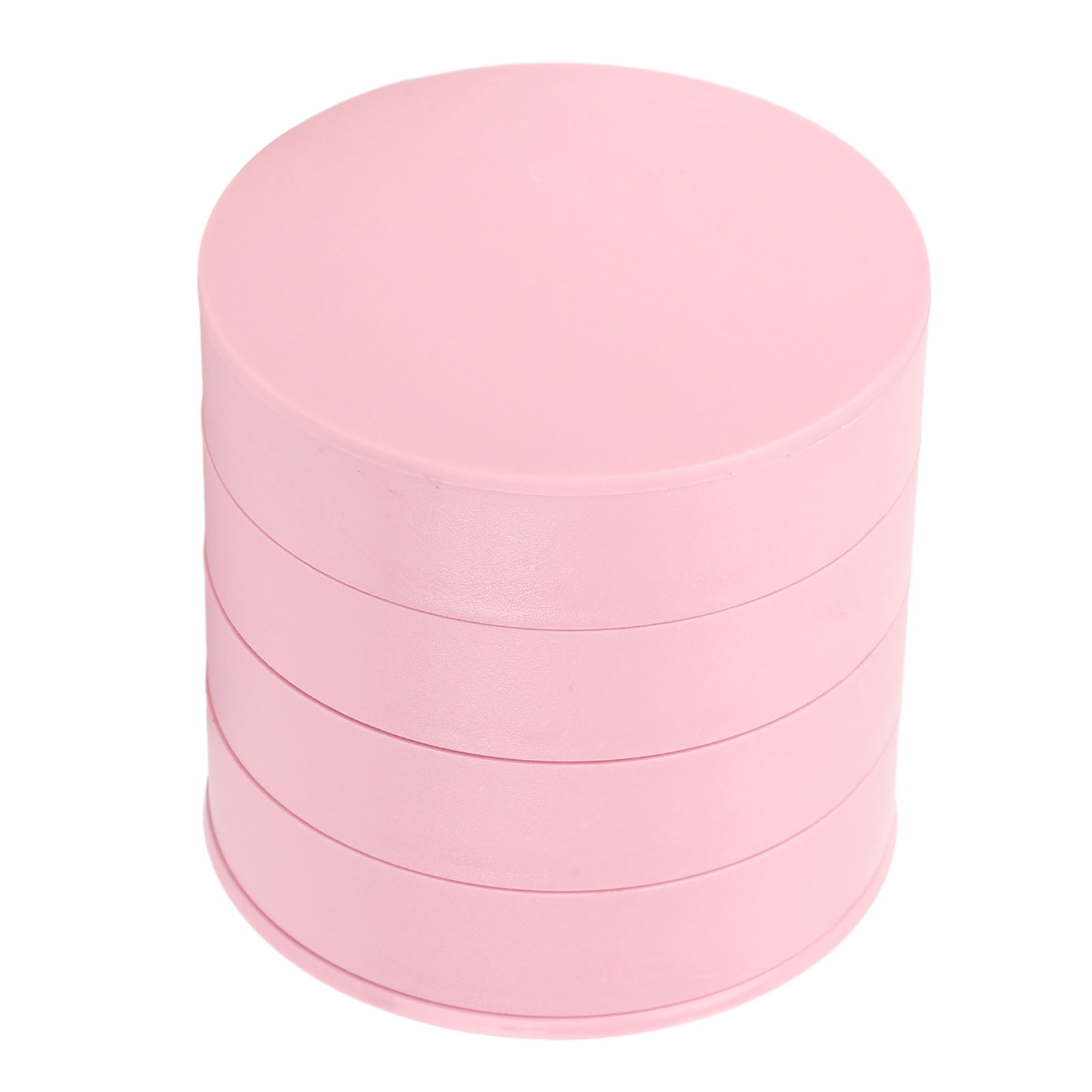 NFTIGB Rotatable Jewelry Organizer 4 Layers 360 Degree Rotation Dustproof Round Box For Earrings Rings Necklaces With Lid Pink (4.33 inches / 11 cm)