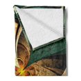 thumbnail image 2 of Fractal Soft Flannel Fleece Throw Blanket, Computer Art Featured Surreal Flowers Dreamy Imaginary Creative Concept, Cozy Plush for Indoor and Outdoor Use, 50" x 60", Jade Green Orange, by Ambesonne, 2 of 5